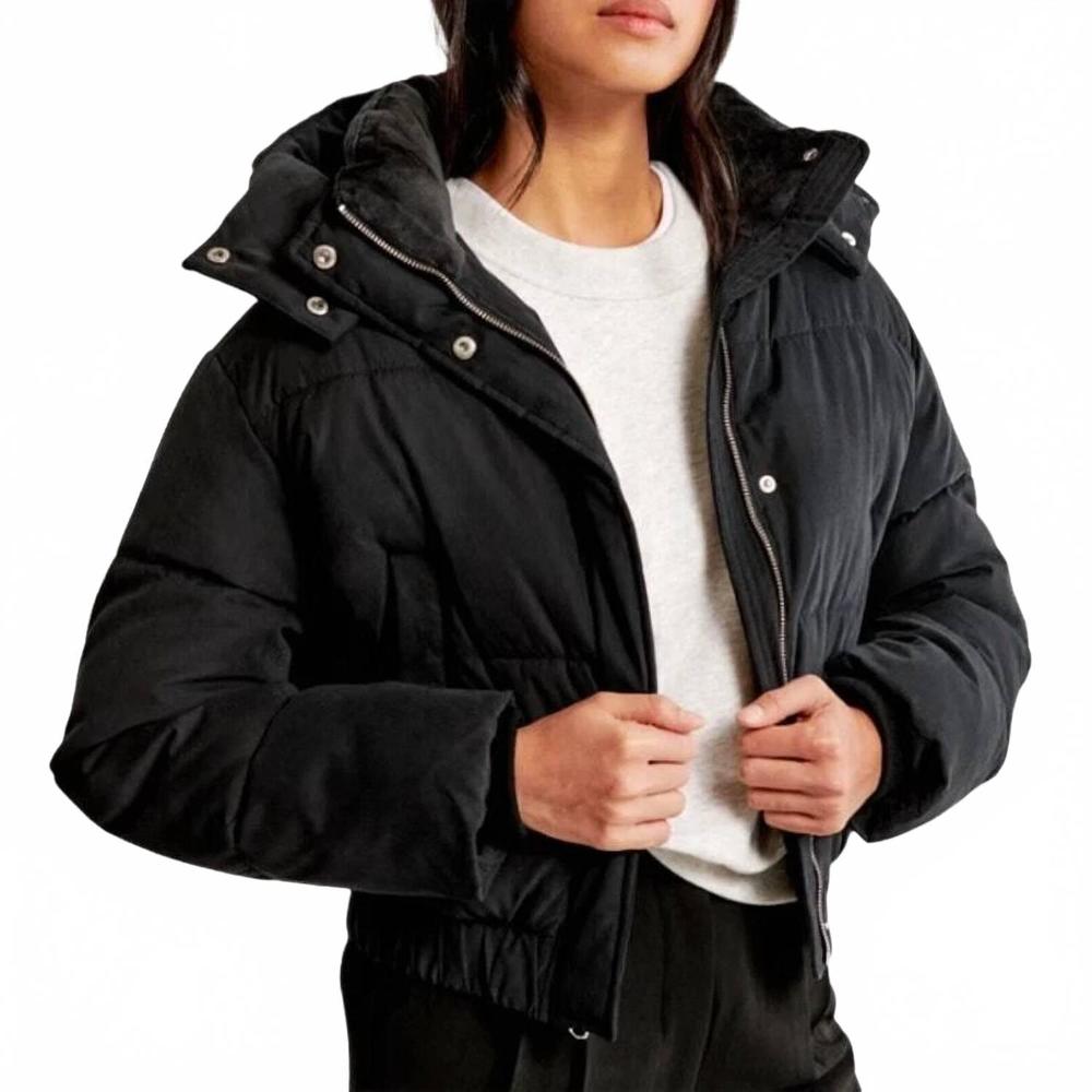 NEW ABERCOMBIE & FITCH mini ultra puffer jacket in black